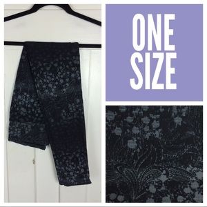NIP LuLaRoe Leggings, Black Lace Print, OS